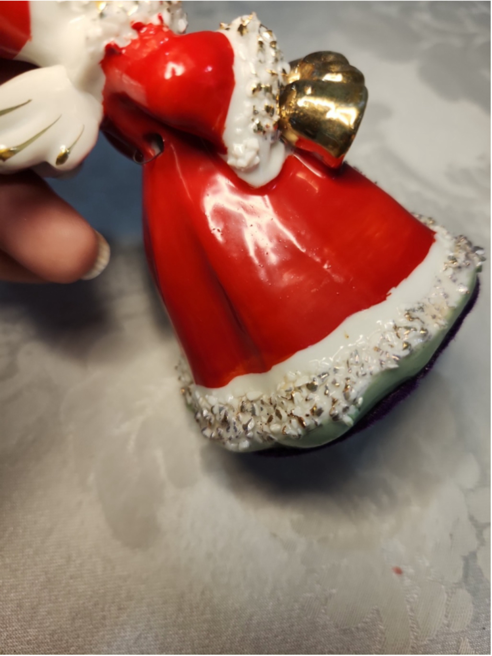 Lefton Exclusive Vintage Angel Bell Porcelain Spaghetti Trim Holding Tree - Picture 4 of 13